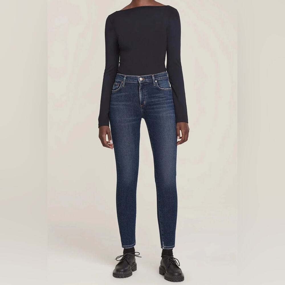Agolde Women’s Sophie High Rise Crop Skinny Jeans in Cabana Dark Wash Size 30